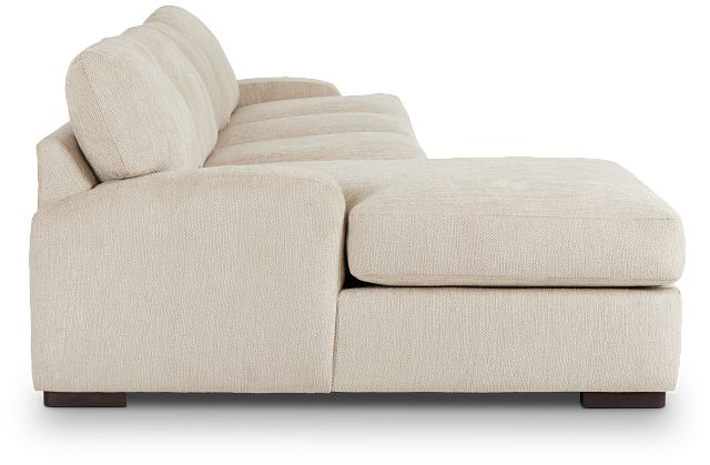 Alpha Beige Fabric Small Left Chaise Sectional (3)
