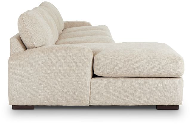 Alpha Beige Fabric Small Left Chaise Sectional