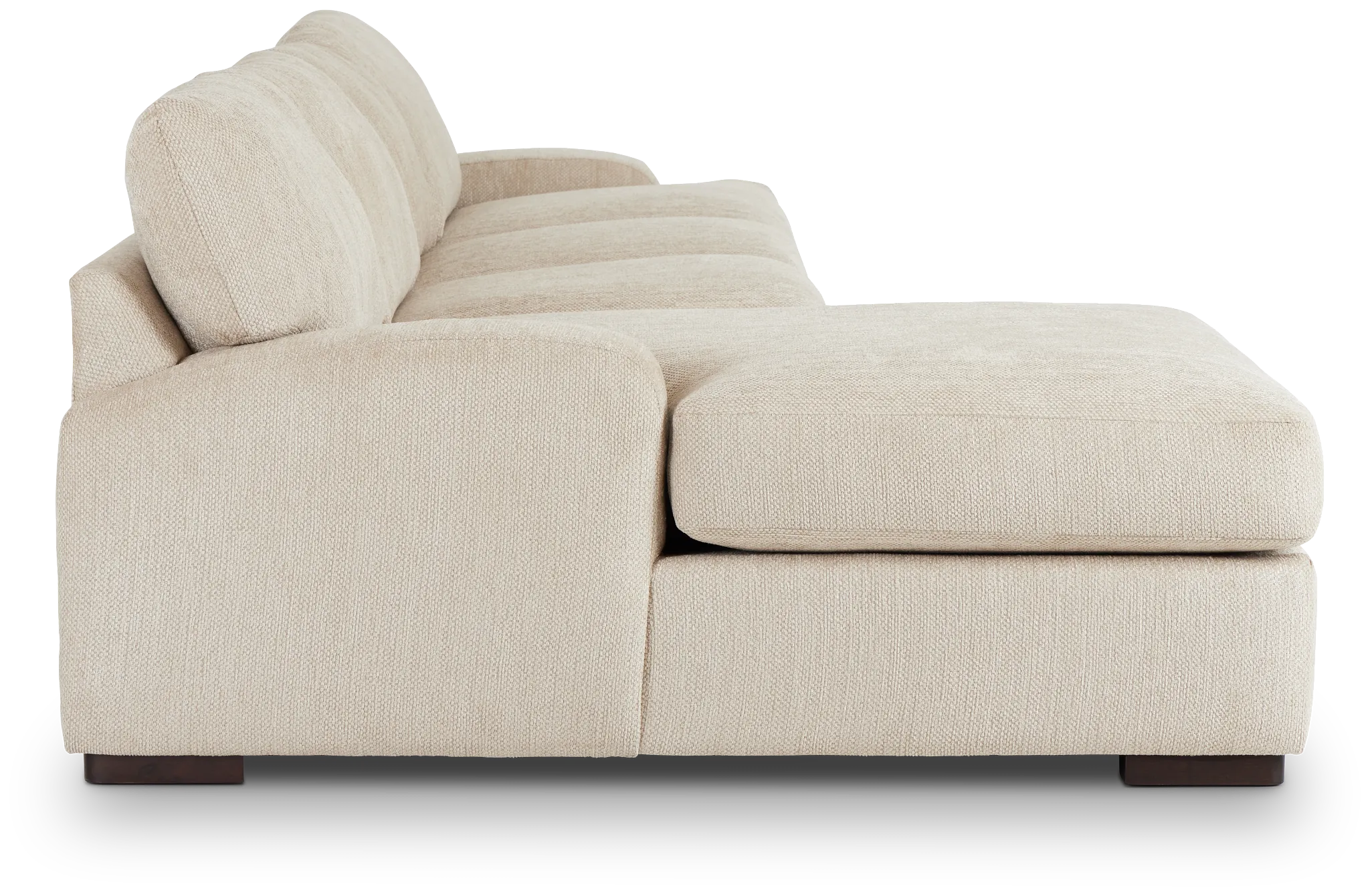 Alpha Beige Fabric Small Left Chaise Sectional