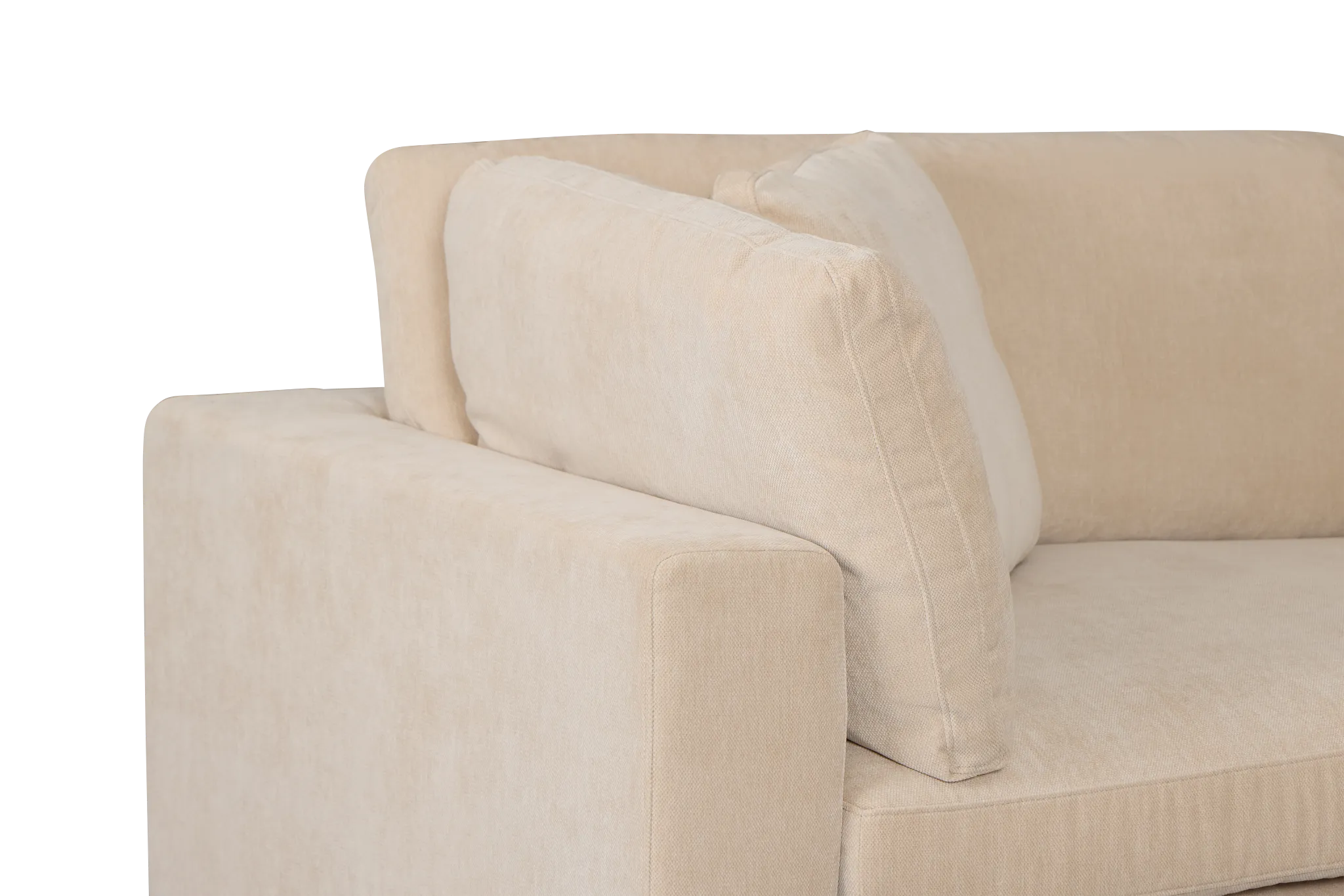 Lounge Light Beige Fabric 2-arm Right Facing Sectional