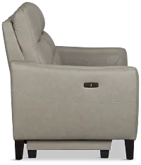 Keaton Gray Lthr/vinyl Power Reclining Loveseat W/ Power Headrest