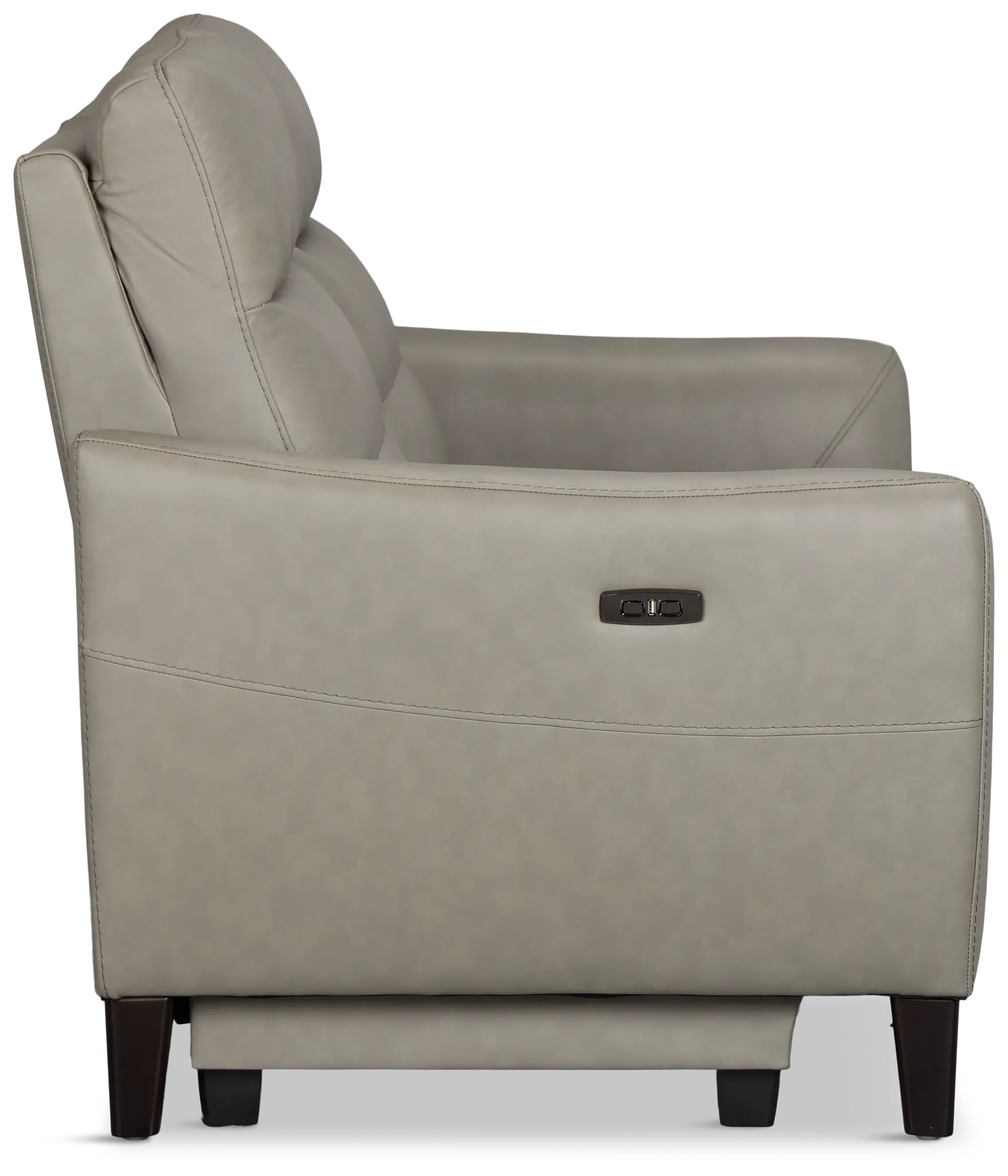 Keaton Gray Lthr/vinyl Power Reclining Loveseat W/ Power Headrest