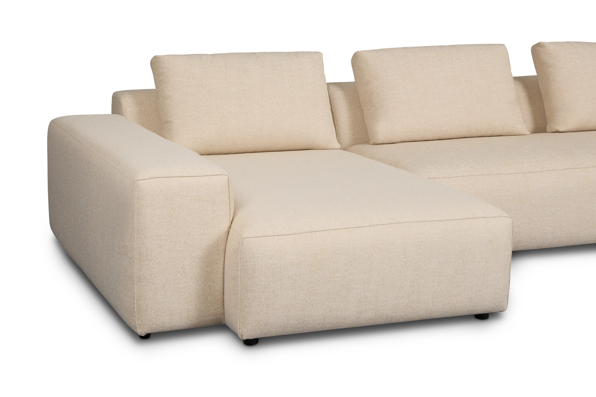 Cleo Beige Fabric Left Chaise Sectional