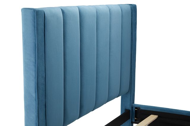 Audrey Blue Velvet Platform Bed