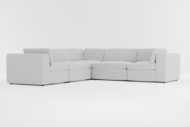 Destin Delray Light Gray Fabric 5-piece Modular Sectional