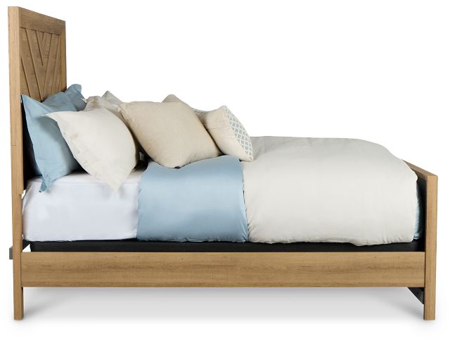 Delray Light Tone Panel Bed