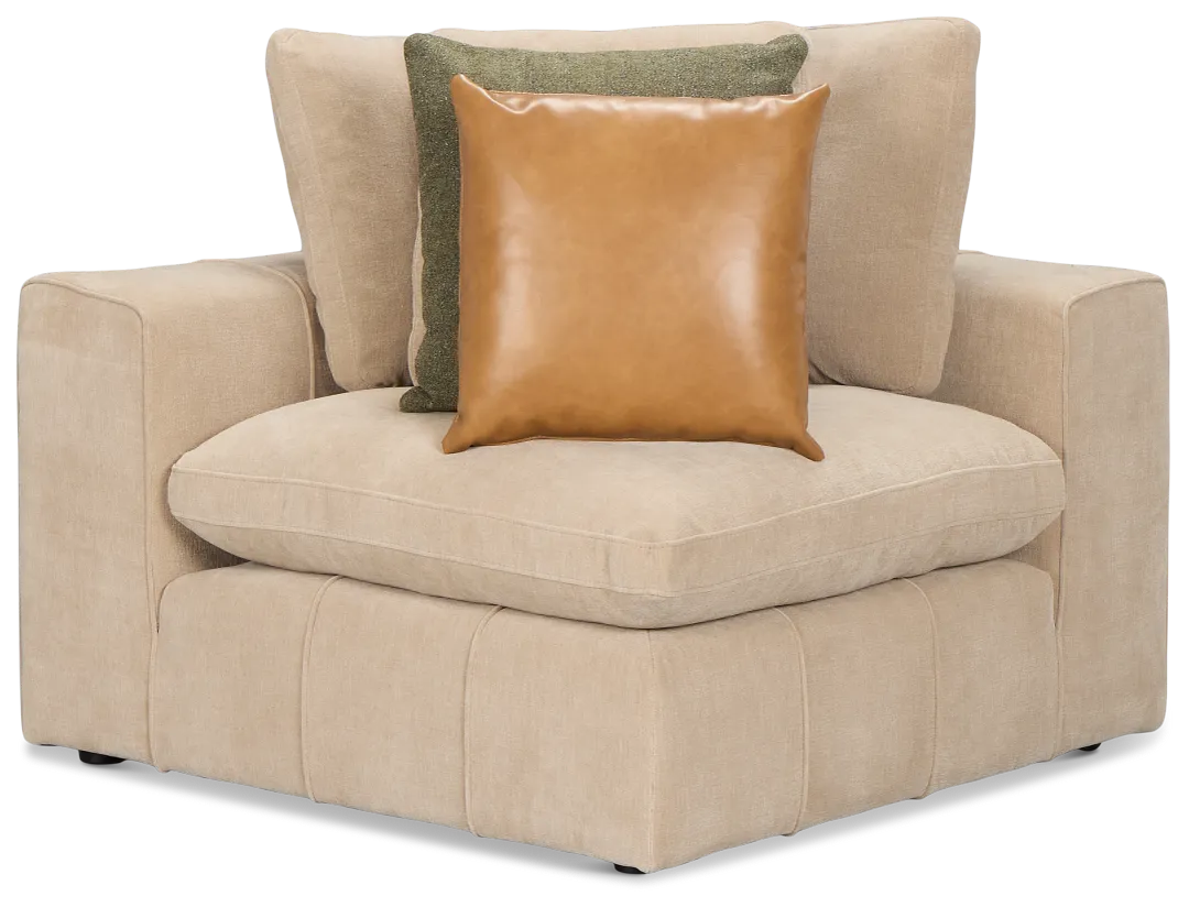 Cruz Light Beige Fabric Corner Chair