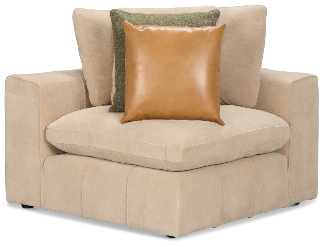 Cruz Light Beige Fabric Corner Chair Cruz Light Beige Fabric Corner Chair