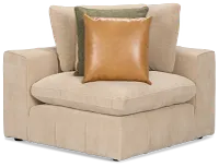 Cruz Light Beige Fabric Corner Chair