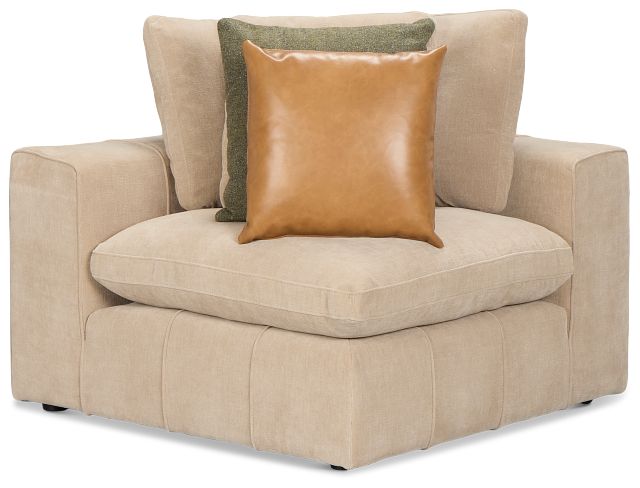 Cruz Light Beige Fabric Corner Chair