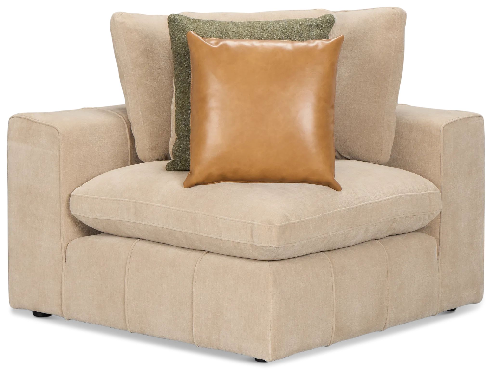 Cruz Light Beige Fabric Corner Chair