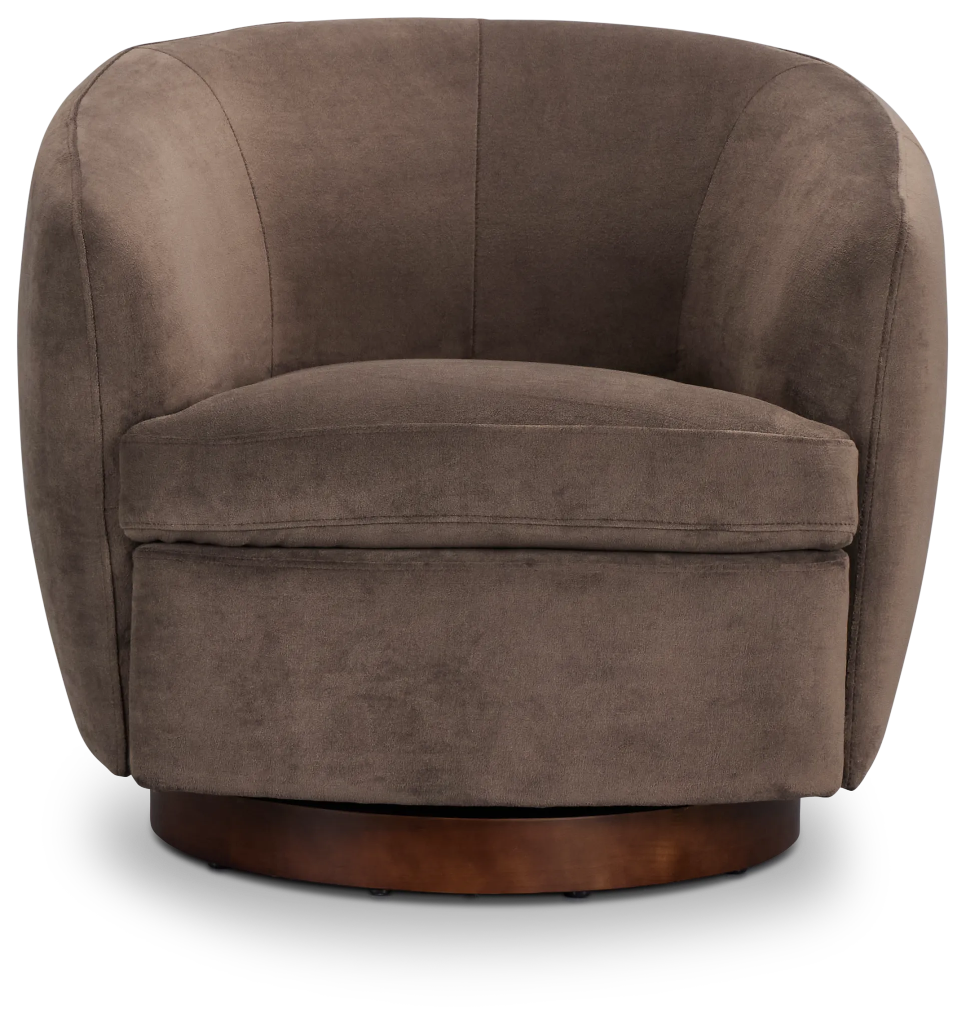 Hazel Dark Beige Velvet Swivel Accent Chair