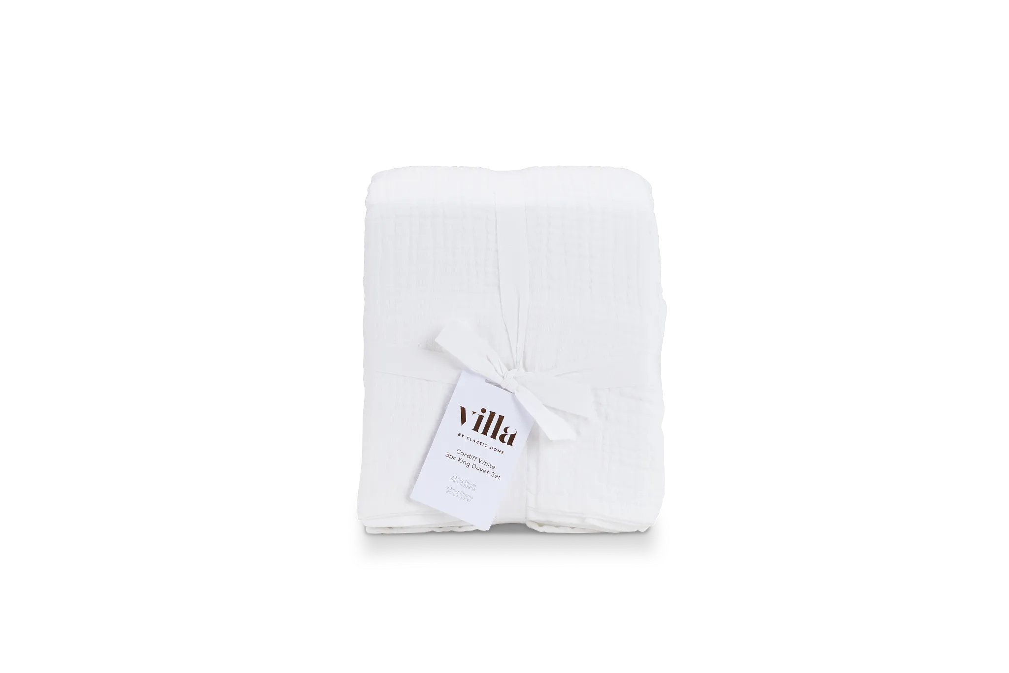 Cardaff White 3-piece Duvet Set