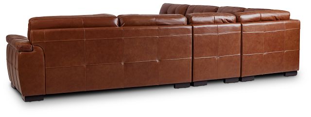 Braden Medium Brown Leather Large Two-arm Sectional