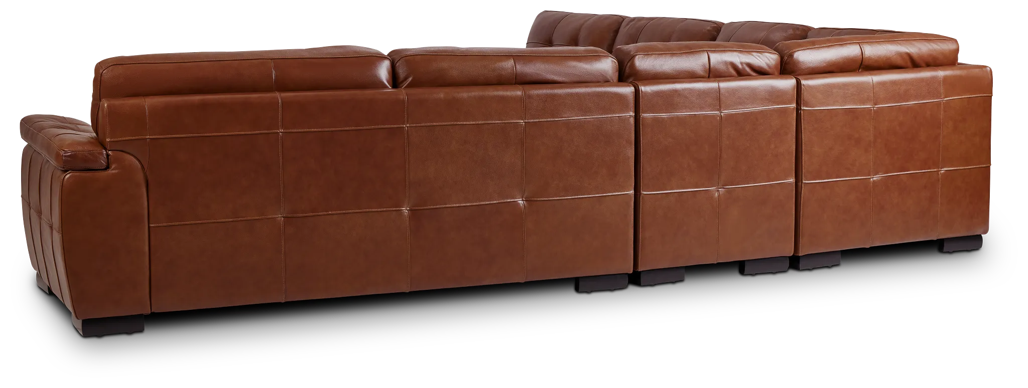 Braden Medium Brown Leather Large Two-arm Sectional