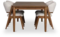 Rockford Light Tone Rect Table & 4 Upholstered Chairs