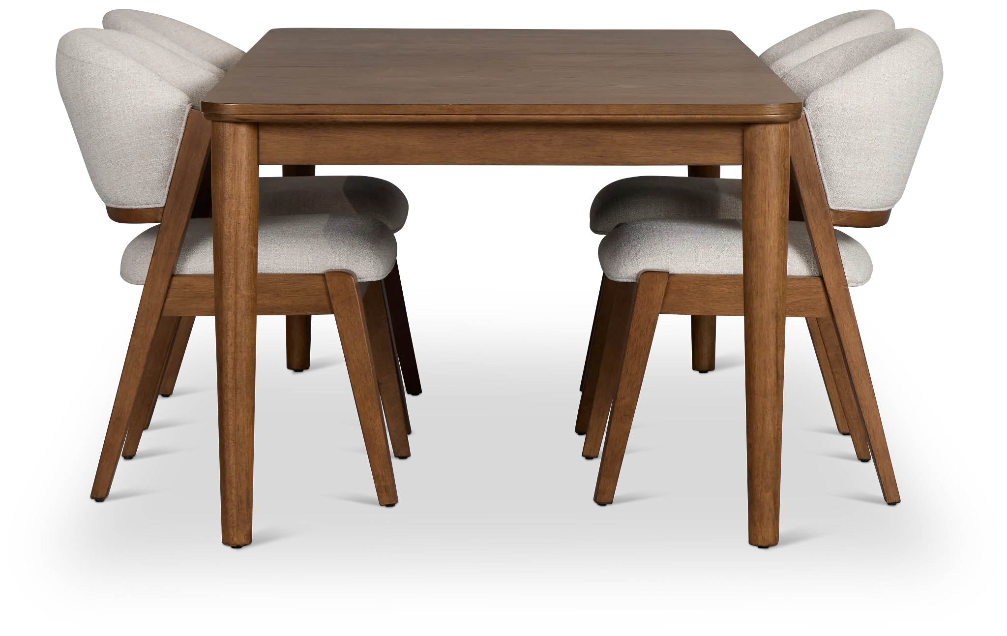 Rockford Light Tone Rect Table & 4 Upholstered Chairs