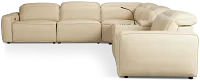 Tidal Beige Lthr/vinyl Medium Dual Power 2-arm Reclining Sectional