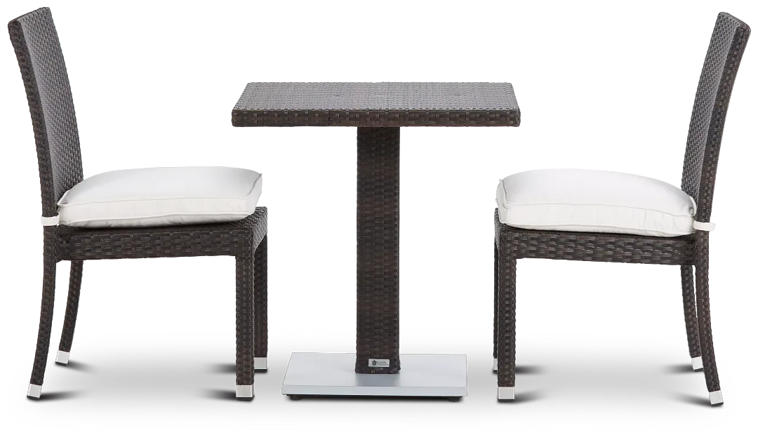 Zen White 27" Square Table & 2 Chairs