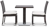 Zen White 27" Square Table & 2 Chairs