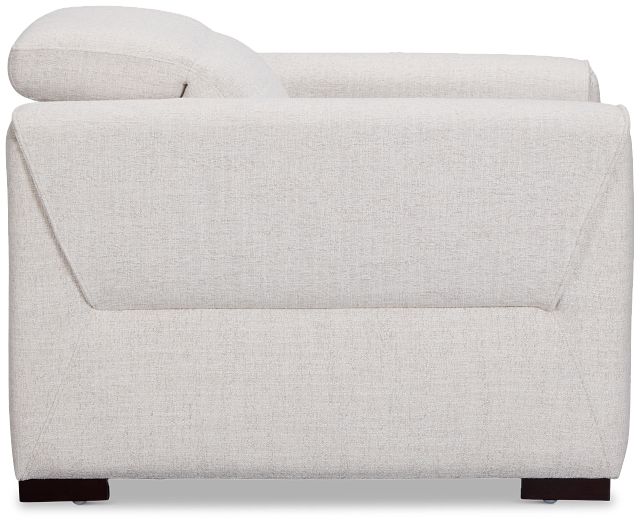 Ellis Light Beige Fabric Power Recliner With Power Headrest