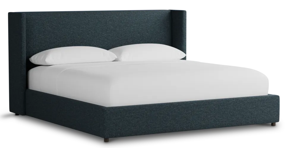 Captiva Elavation Dark Blue 48" Upholstered Shelter Bed