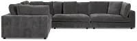 Lounge Dark Gray Fabric 2-arm Right Facing Sectional