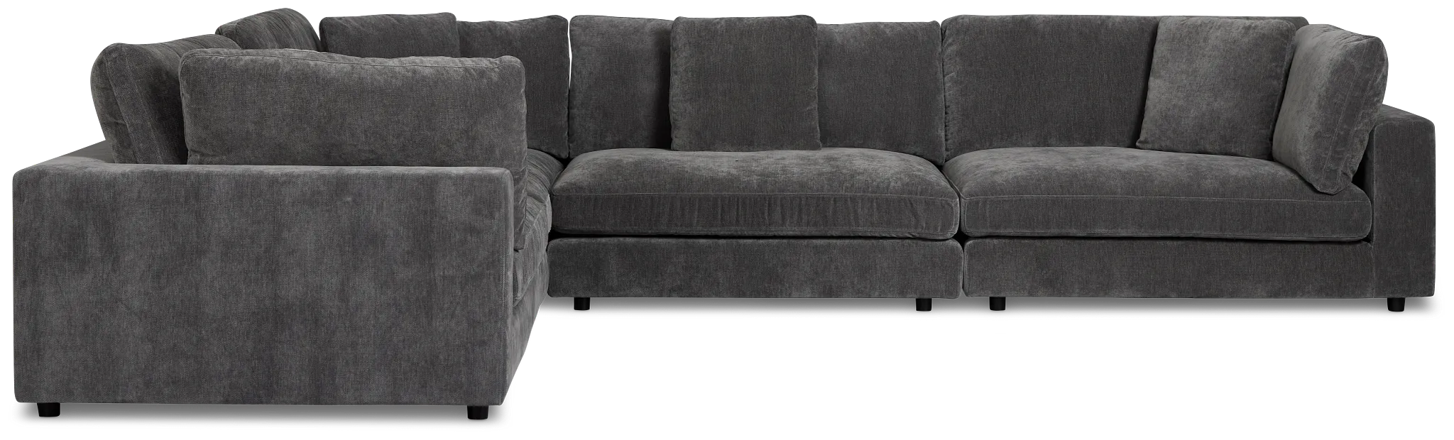 Lounge Dark Gray Fabric 2-arm Right Facing Sectional