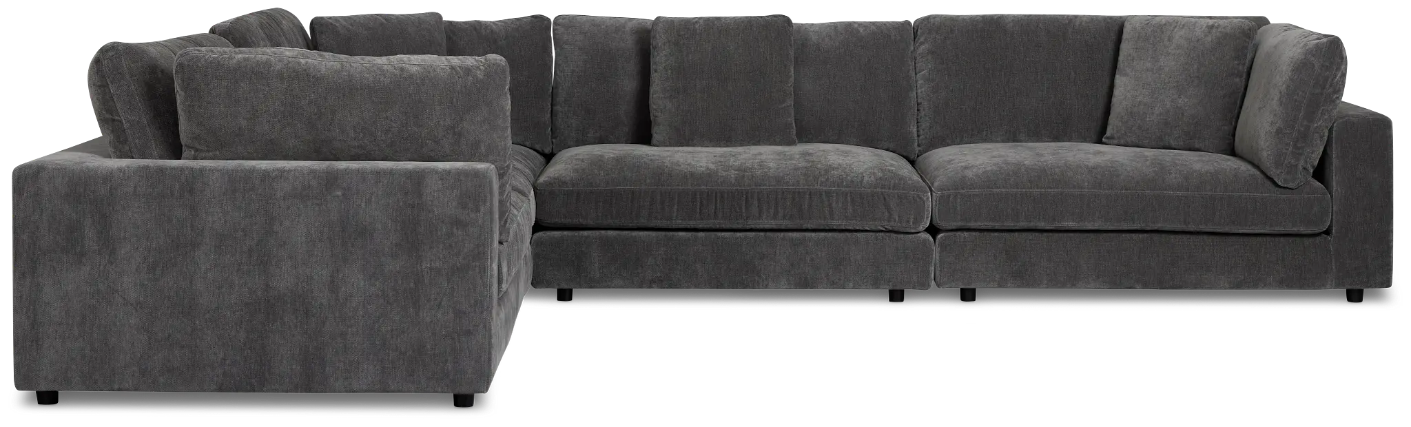 Lounge Dark Gray Fabric 2-arm Right Facing Sectional Lounge Dark Gray Fabric 2-arm Right Facing Sectional
