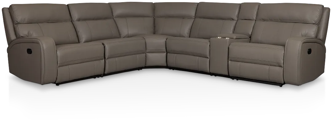 Rhett Gray Micro Small Two-arm Manually Reclining Sectional