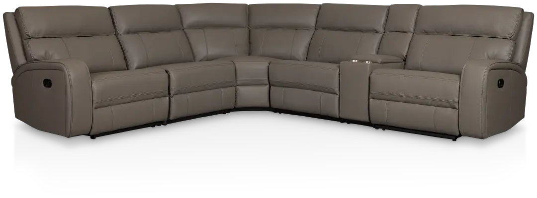 Rhett Gray Micro Small Two-arm Manually Reclining Sectional Rhett Gray Micro Small Two-arm Manually Reclining Sectional