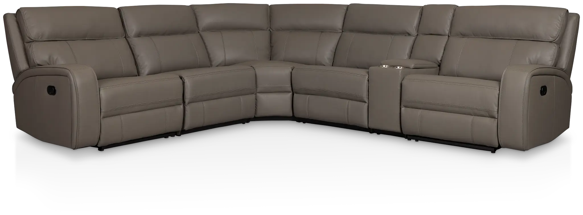 Rhett Gray Micro Small Two-arm Manually Reclining Sectional Rhett Gray Micro Small Two-arm Manually Reclining Sectional