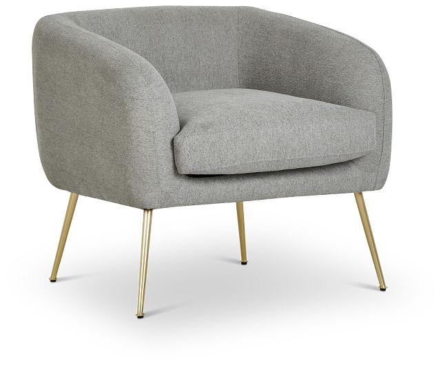 Aubrey Light Gray Fabric Accent Chair (1)