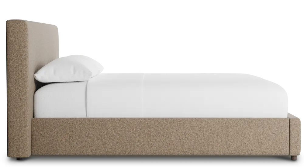 Grayton Merino Brown 44" Upholstered Platform Bed