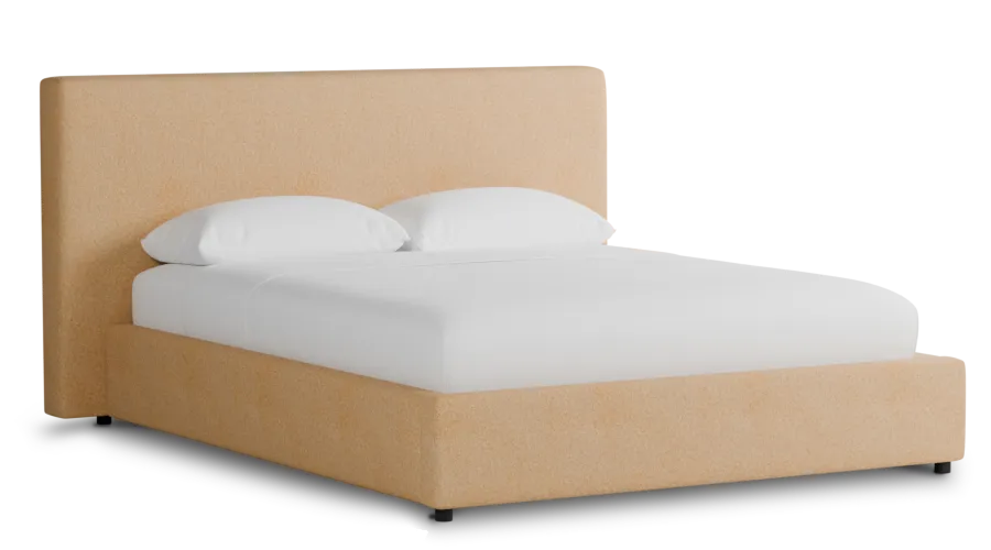 Grayton Merino Taupe 44" Upholstered Platform Bed