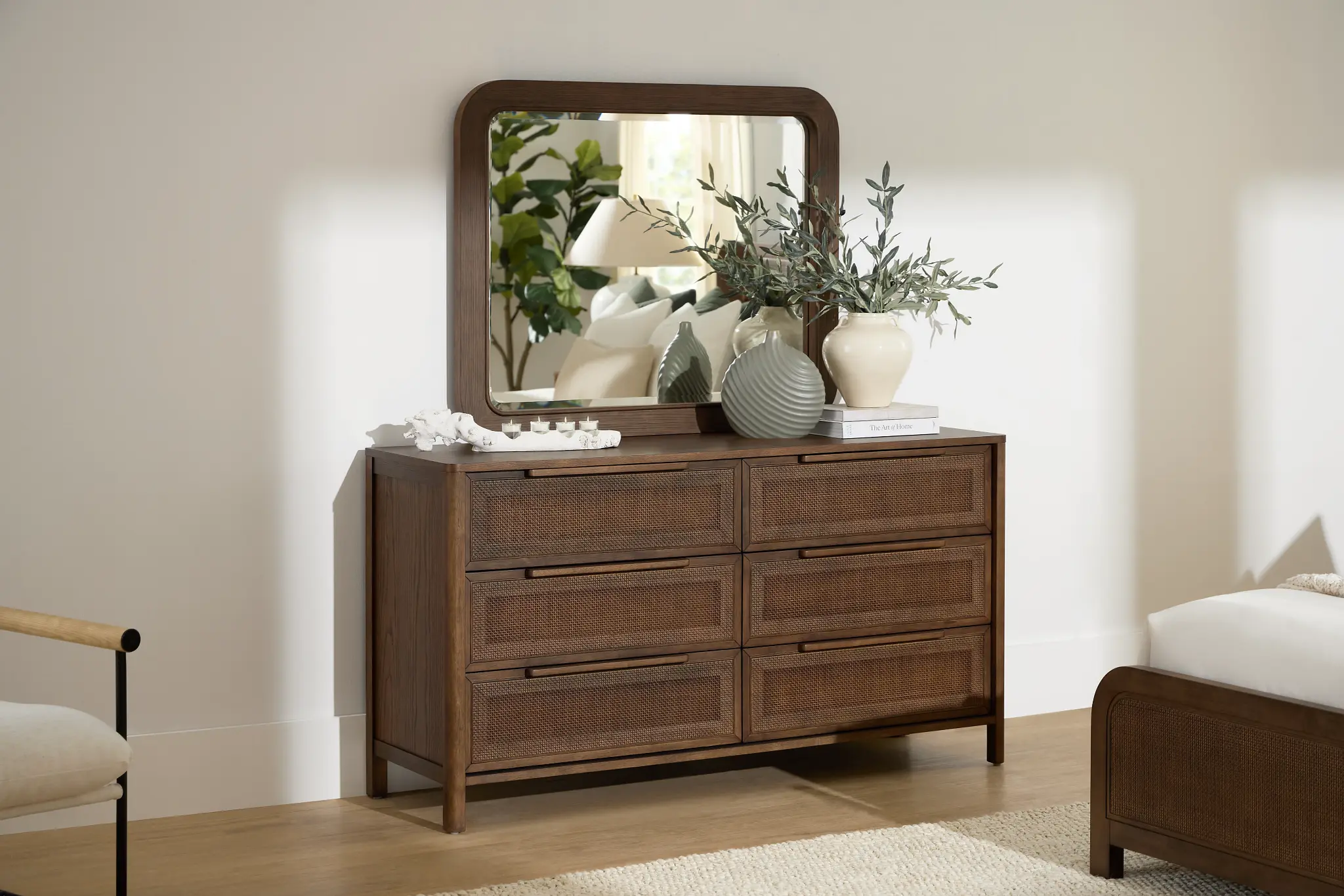 Pacific Mid Tone 6-drawer Dresser & Mirror Pacific Mid Tone 6-drawer Dresser & Mirror