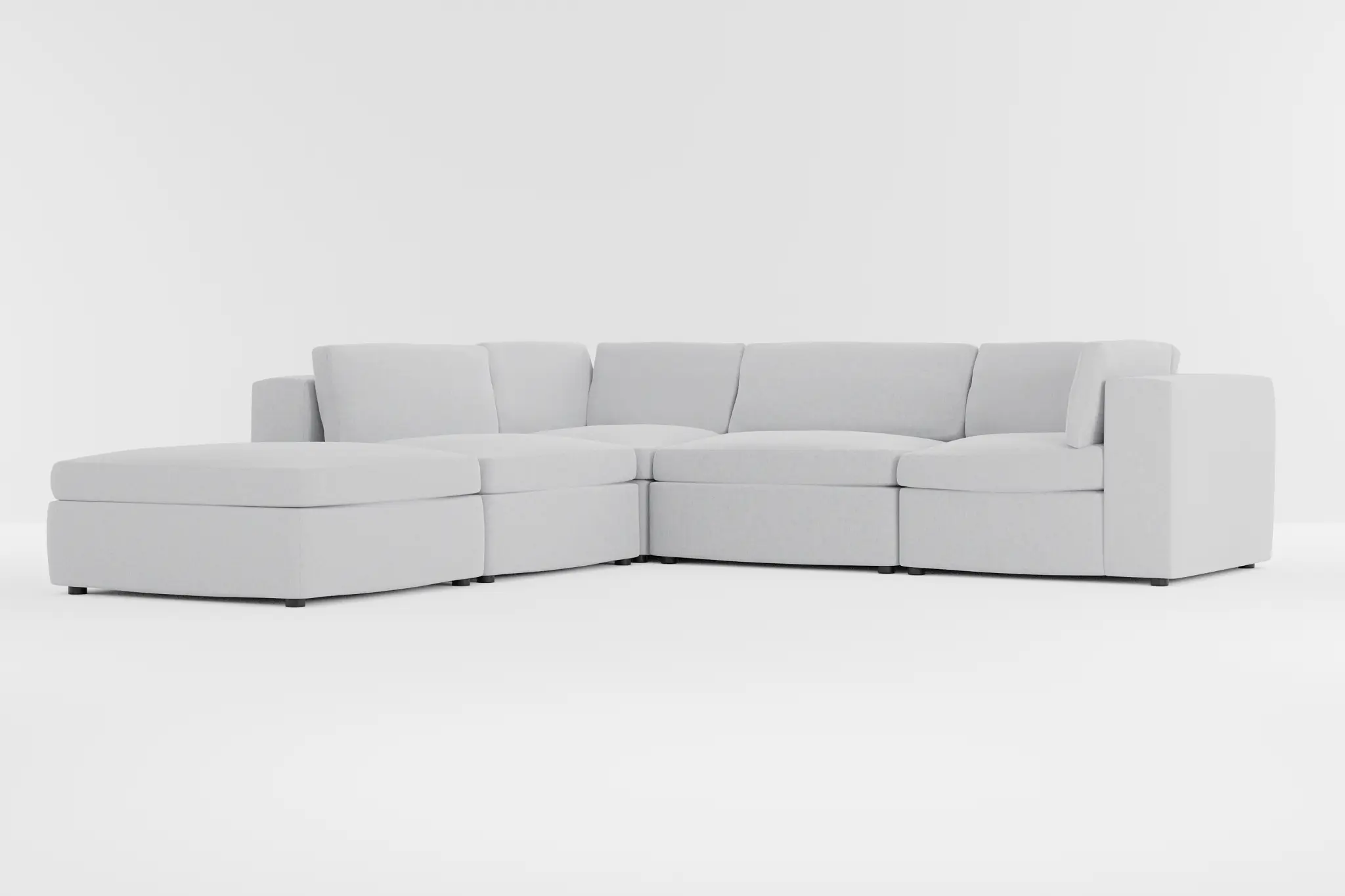 Destin Delray Light Gray Fabric 5pc Bumper Sectional Destin Delray Light Gray Fabric 5pc Bumper Sectional