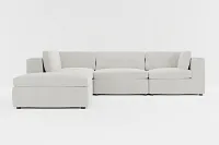 Destin Maguire Ivory Fabric 5pc Bumper Sectional