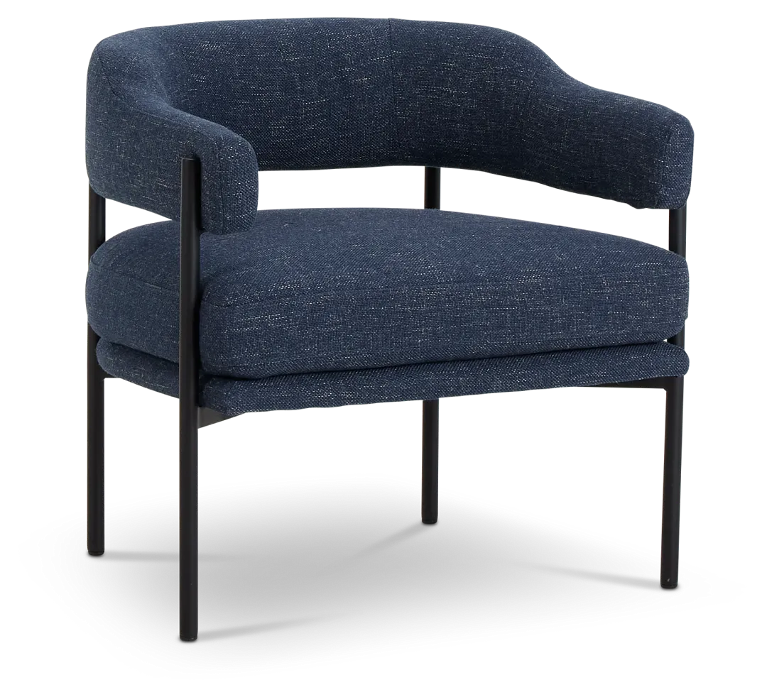 Oliver Dark Blue Fabric Accent Chair