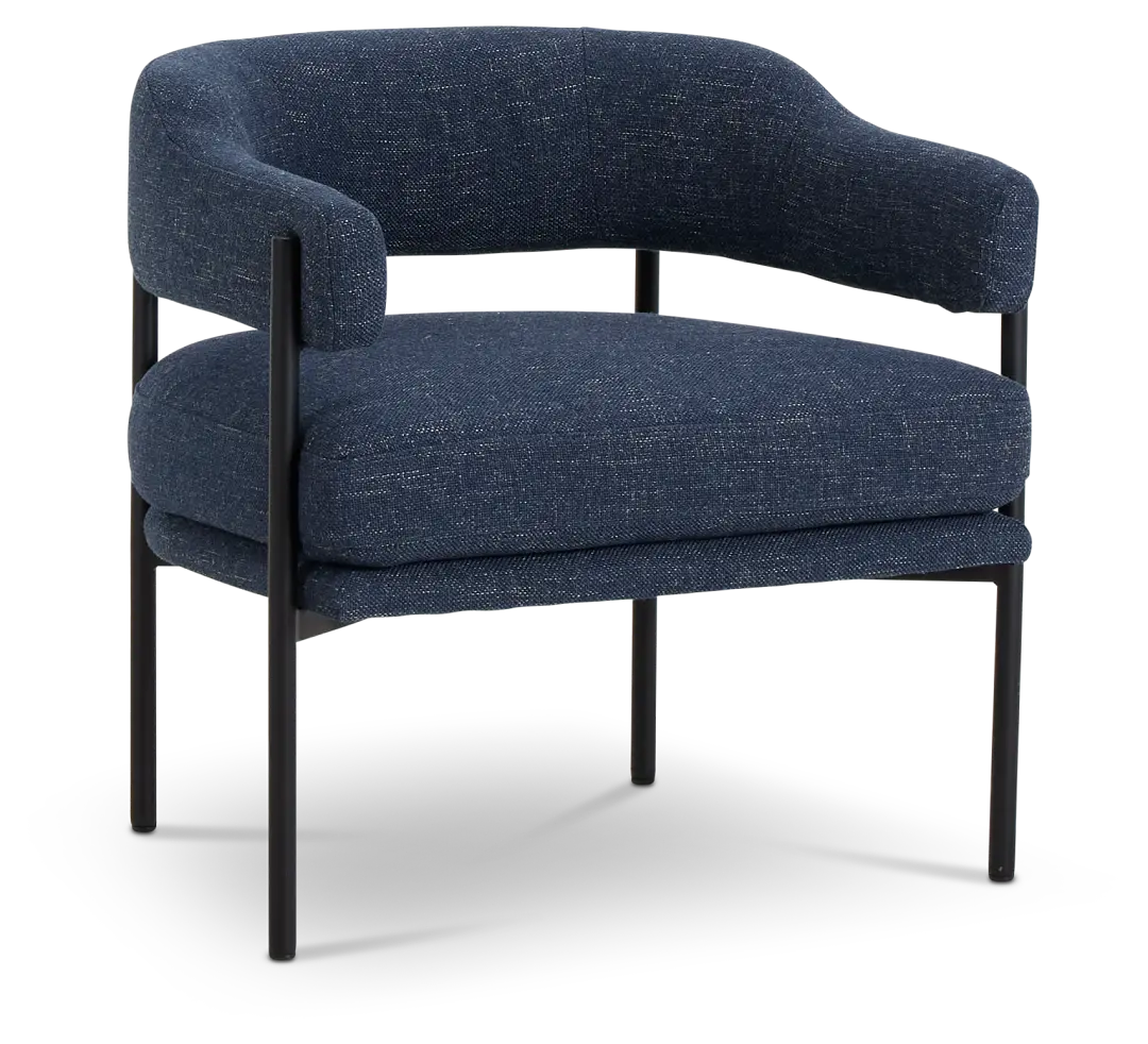 Oliver Dark Blue Fabric Accent Chair Oliver Dark Blue Fabric Accent Chair