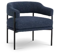 Oliver Dark Blue Fabric Accent Chair