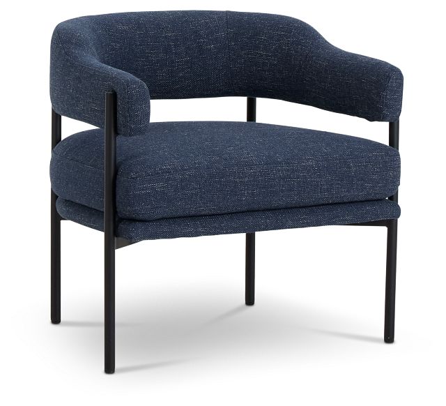 Oliver Dark Blue Fabric Accent Chair