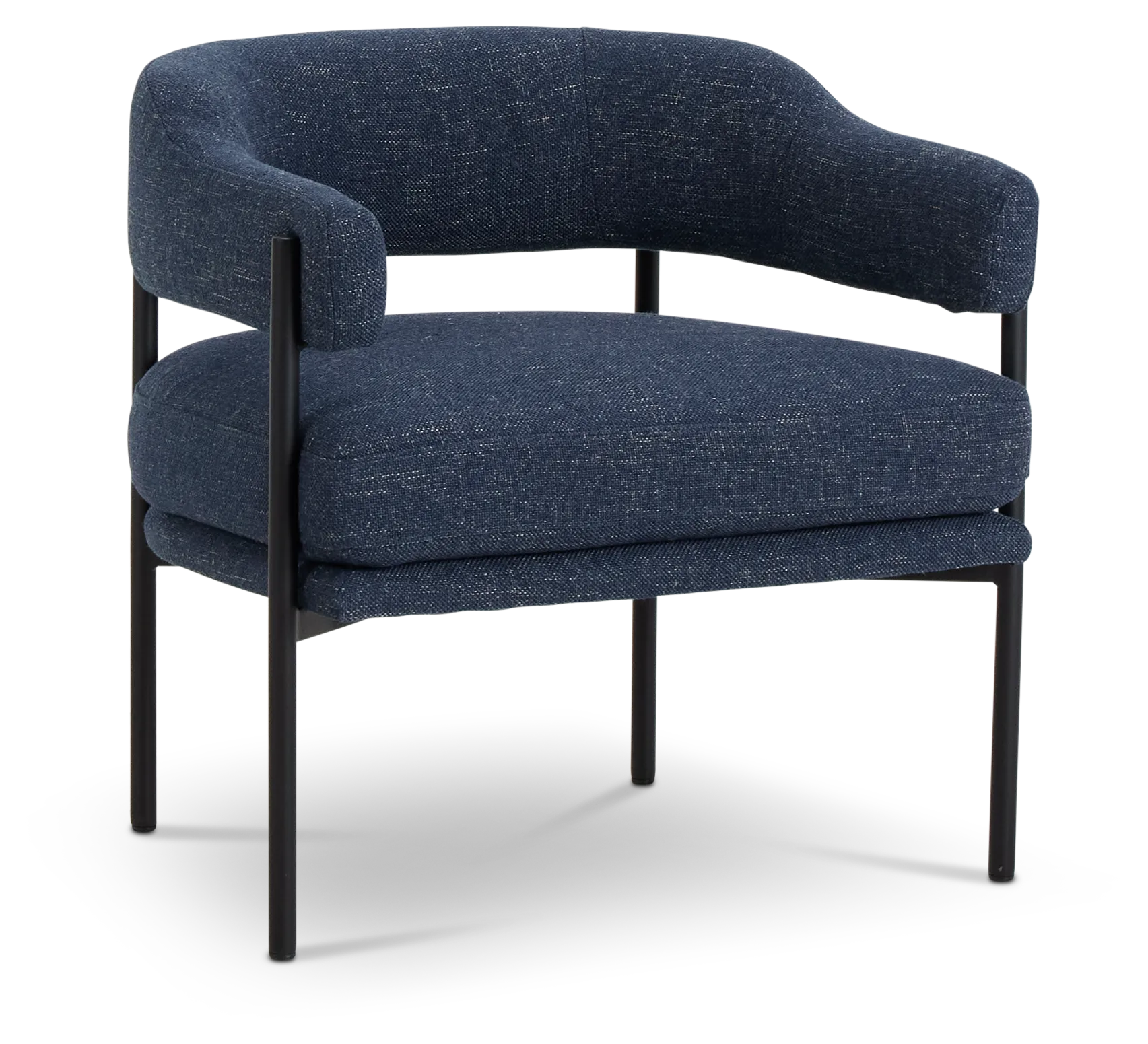 Oliver Dark Blue Fabric Accent Chair