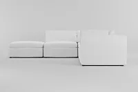 Destin Peyton White Fabric 5pc Bumper Sectional