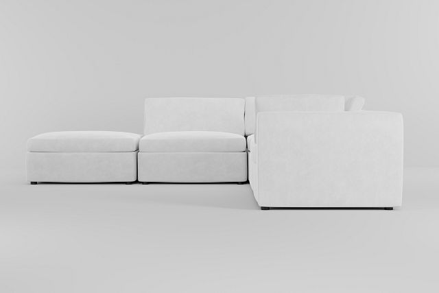 Destin Peyton White Fabric 5pc Bumper Sectional