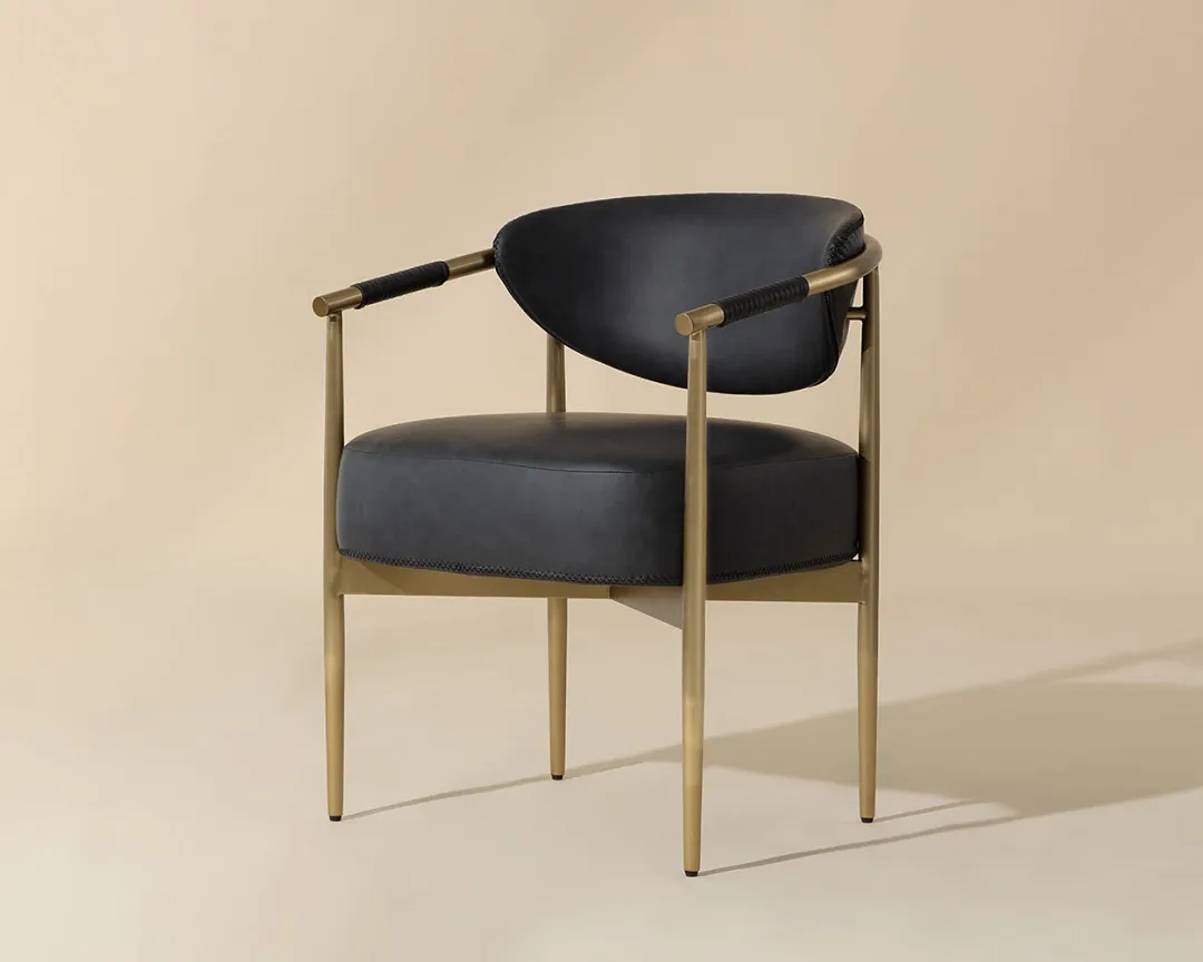 Karli Black Upholstered Arm Chair