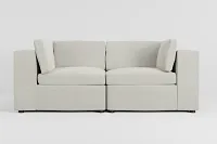Destin Elite Ivory Fabric 2-piece Modular Sofa