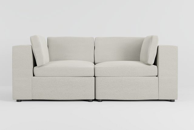 Destin Elite Ivory Fabric 2 Piece Modular Sofa