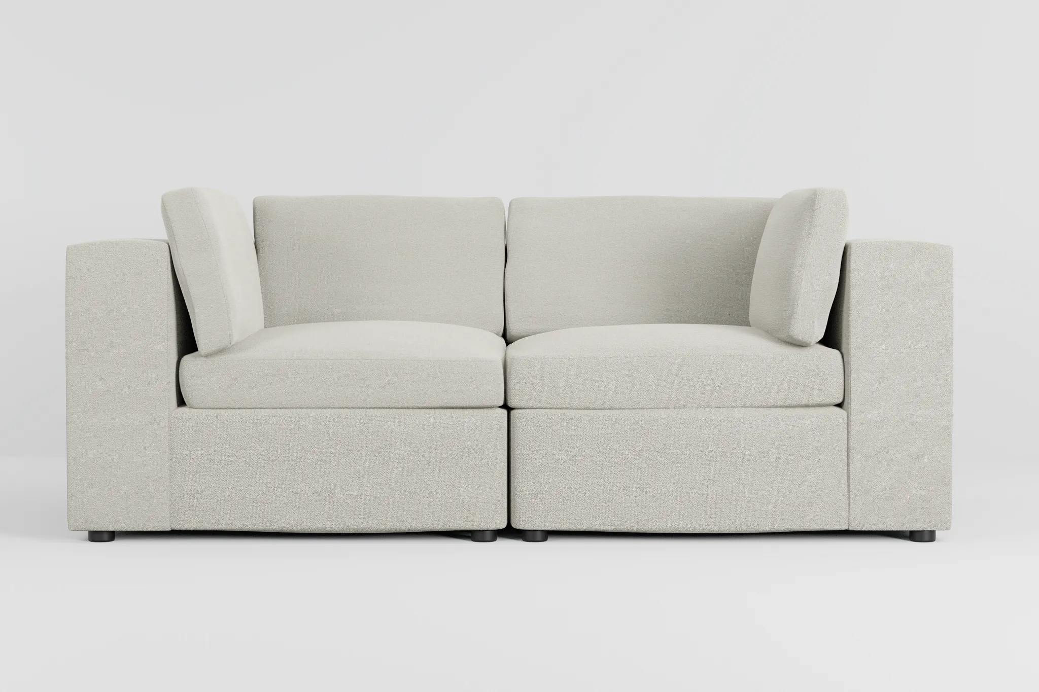 Destin Elite Ivory Fabric 2-piece Modular Sofa