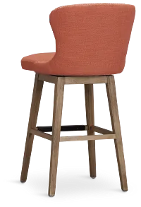 Seaside Light Pink Fabric 30" Swivel Barstool